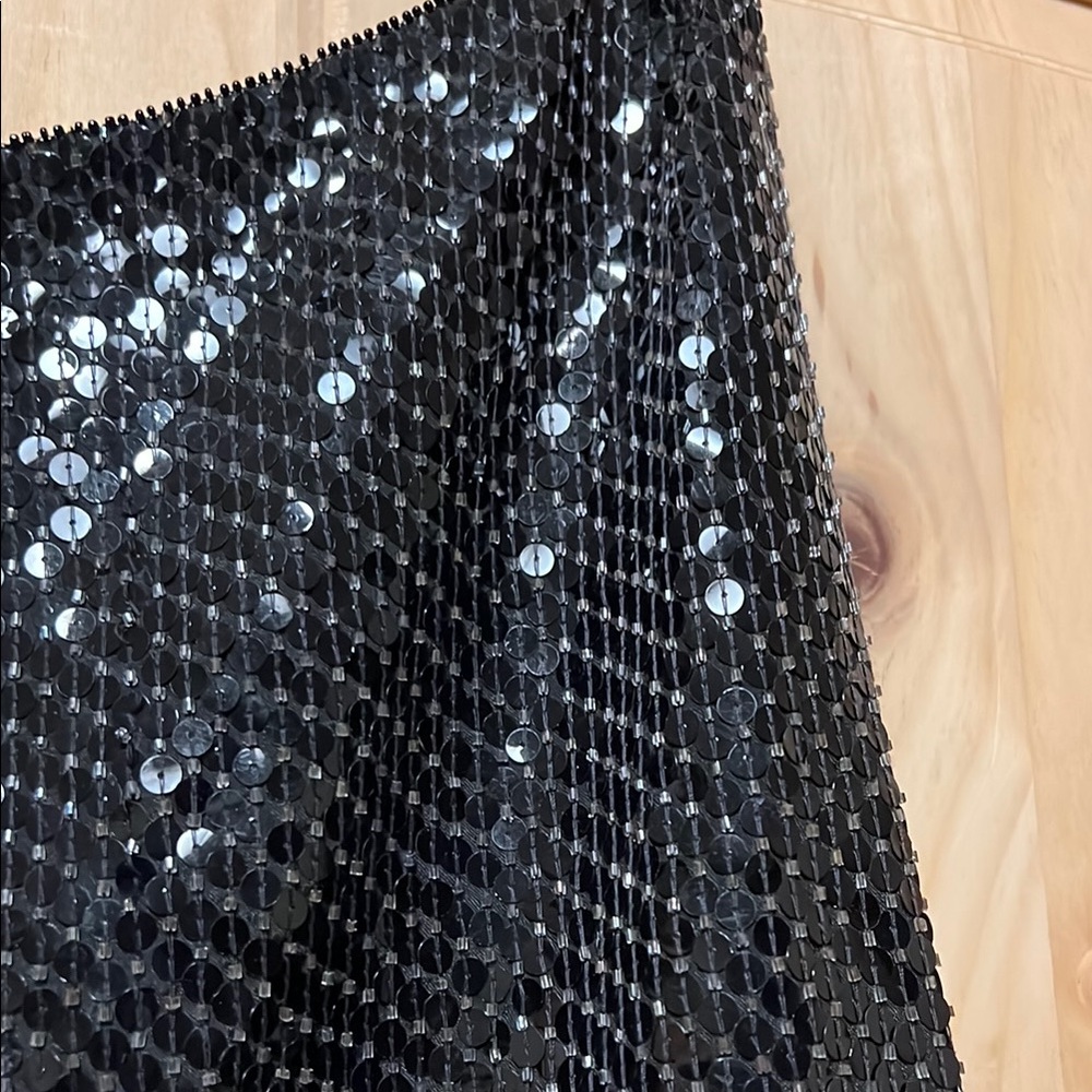 Vintage Escada by Margaretha Ley Elegant Black Silk Sequin Beaded Skirt 40 - Picture 9 of 16